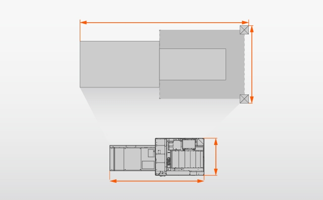 Dimensions de la table SUPER TURBO-X 3015 FIBER